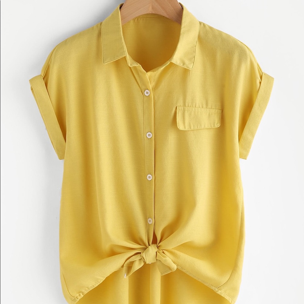Never worn yellow button down